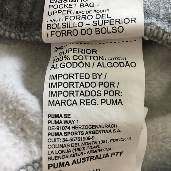 Puma Mens Medium Gray Jogger Drawstring Elastic Waist Inseam 28" 100% Cotton - Picture 11 of 12